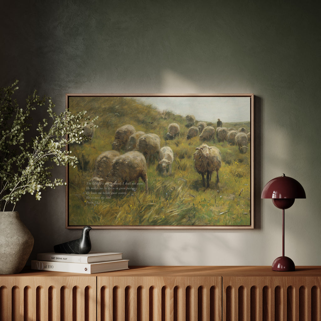 Psalm 23:1-3 | Framed Canvas