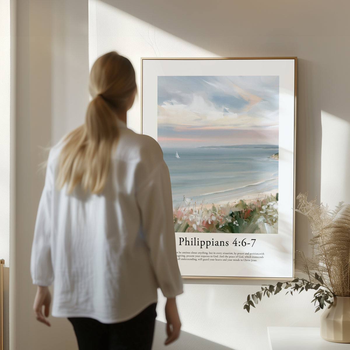 Philippians 4:6-7 Contemporary Christian Wall Art | Contemporary