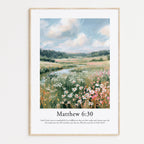 Matthew 6:30 Contemporary Christian Wall Art | Portrait