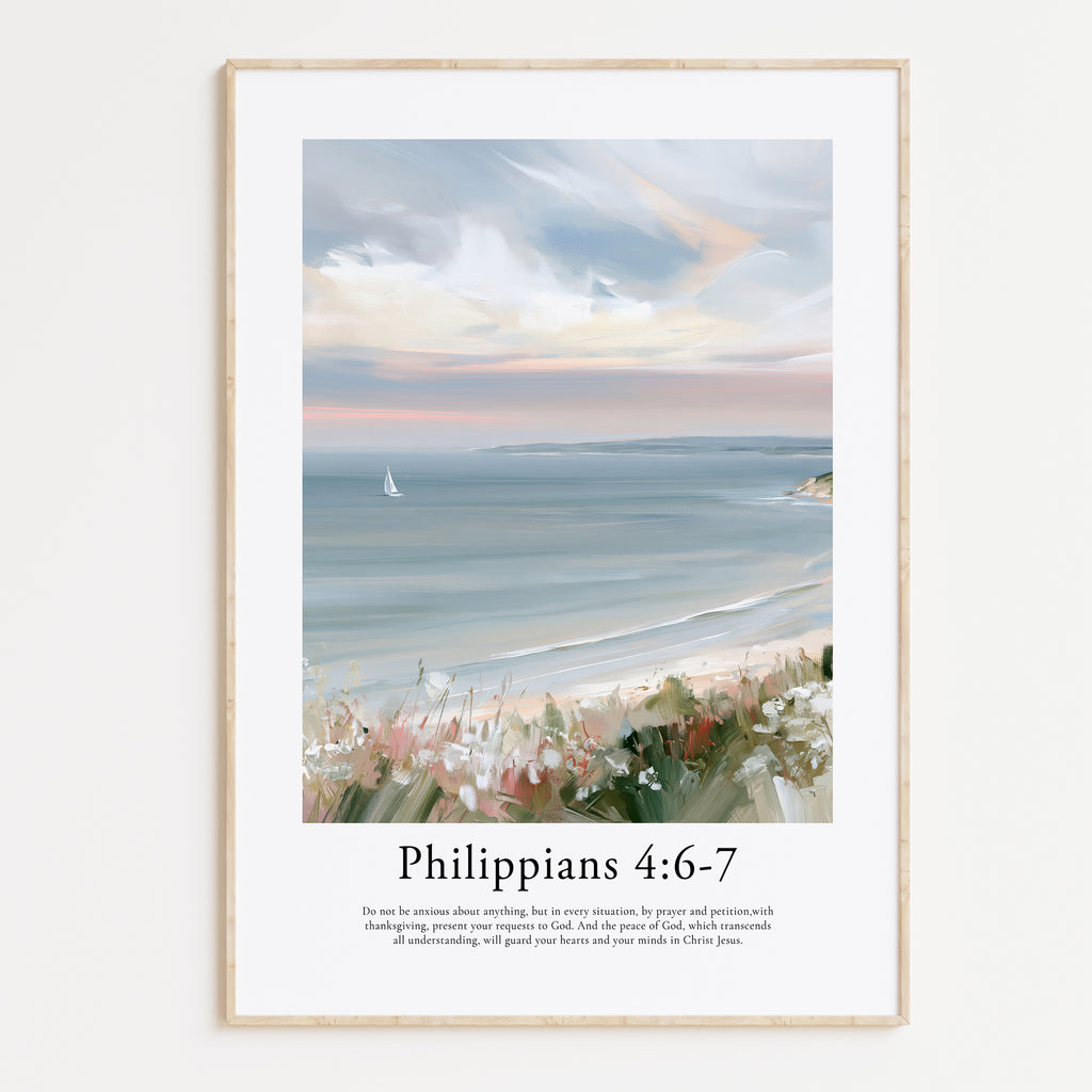 Philippians 4:6-7 Contemporary Christian Wall Art | Contemporary