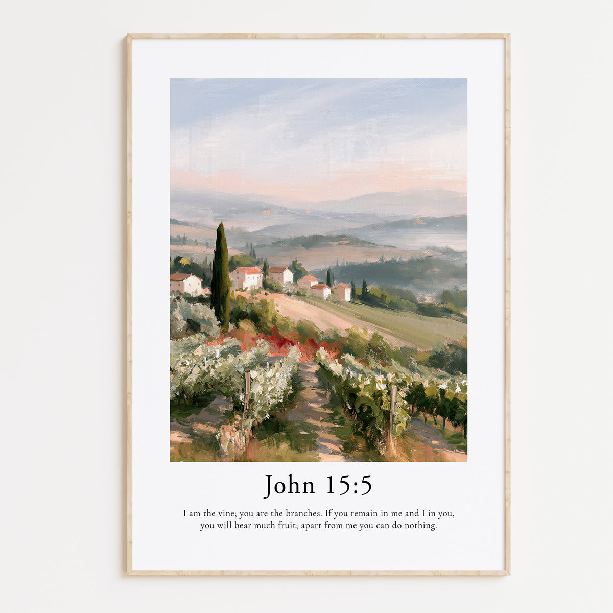 John 15:5 Contemporary Christian Wall Art | Portrait