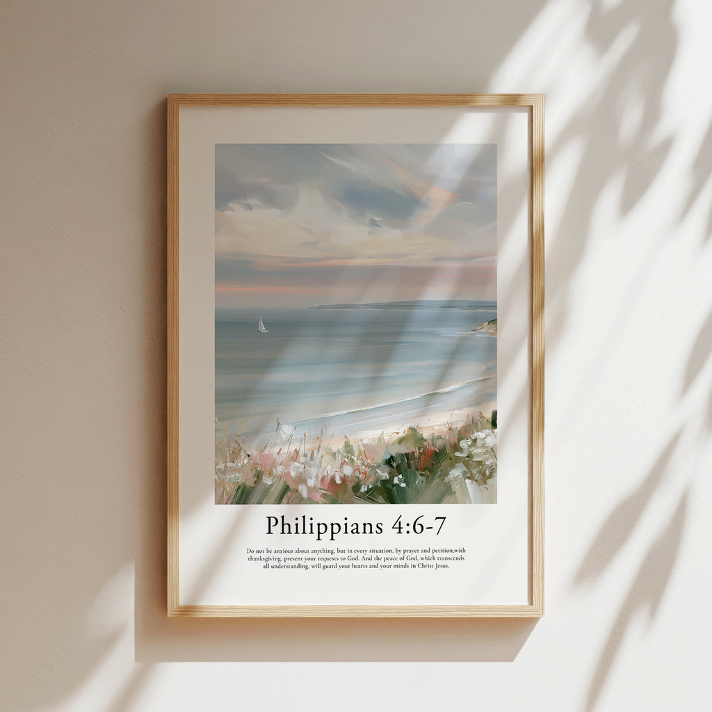 Philippians 4:6-7 Contemporary Christian Wall Art | Contemporary