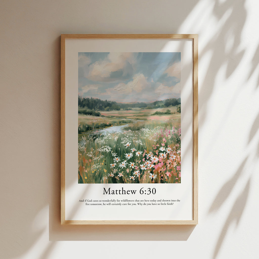 Matthew 6:30 Contemporary Christian Wall Art | Portrait