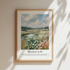 Matthew 6:30 Contemporary Christian Wall Art | Portrait