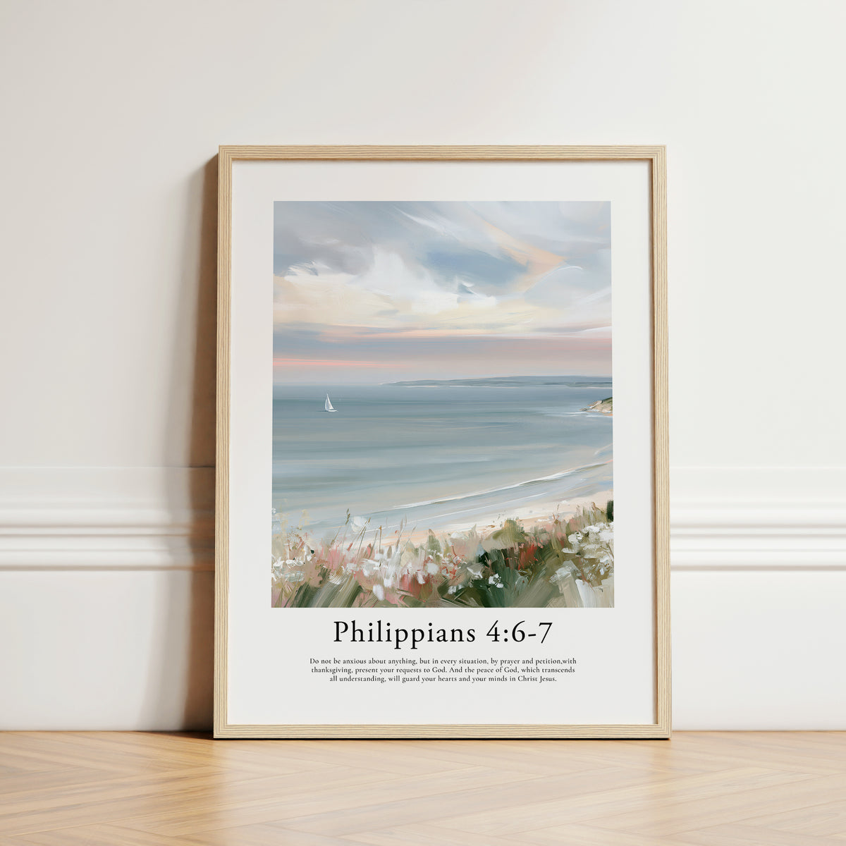 Philippians 4:6-7 Contemporary Christian Wall Art | Contemporary
