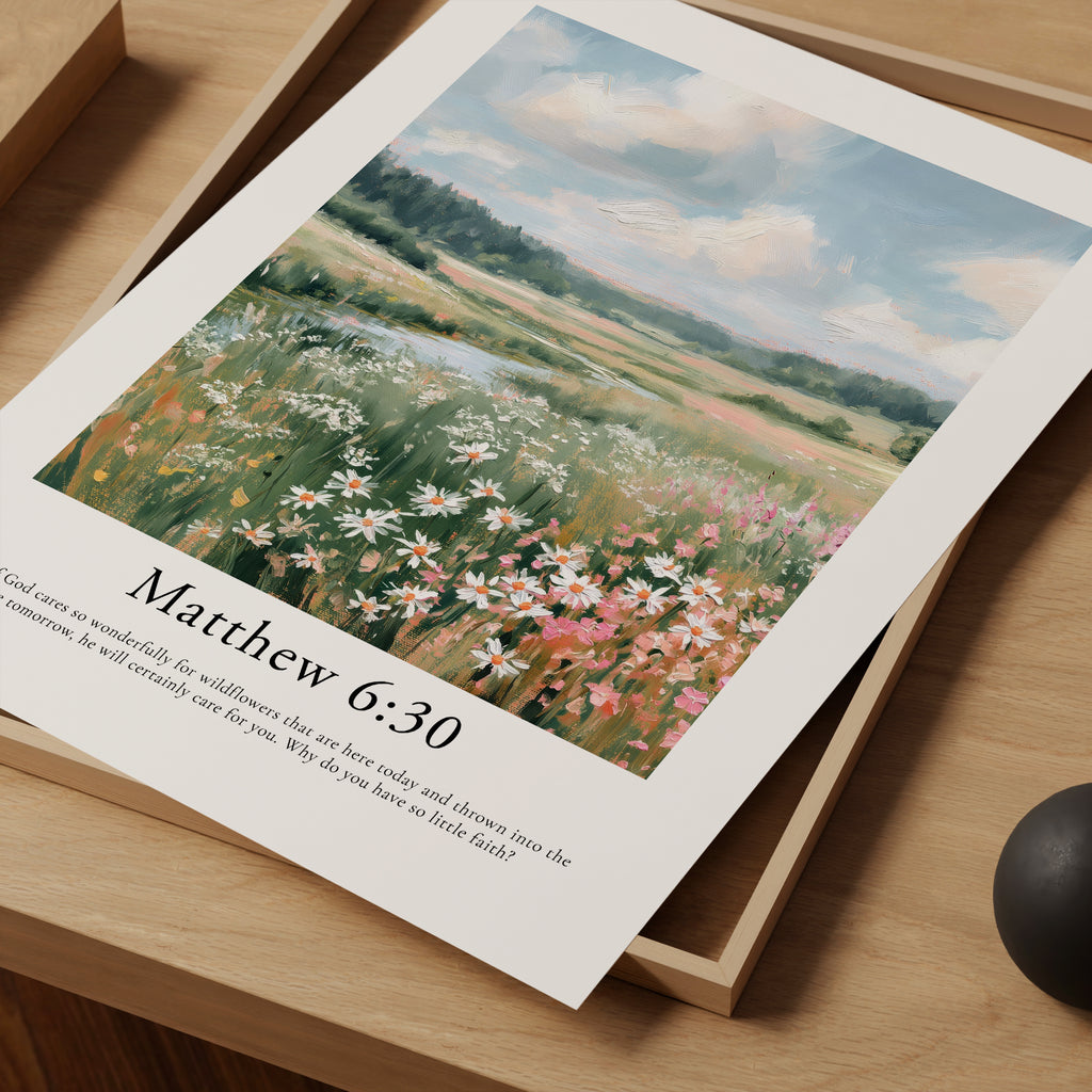 Matthew 6:30 Contemporary Christian Wall Art | Portrait