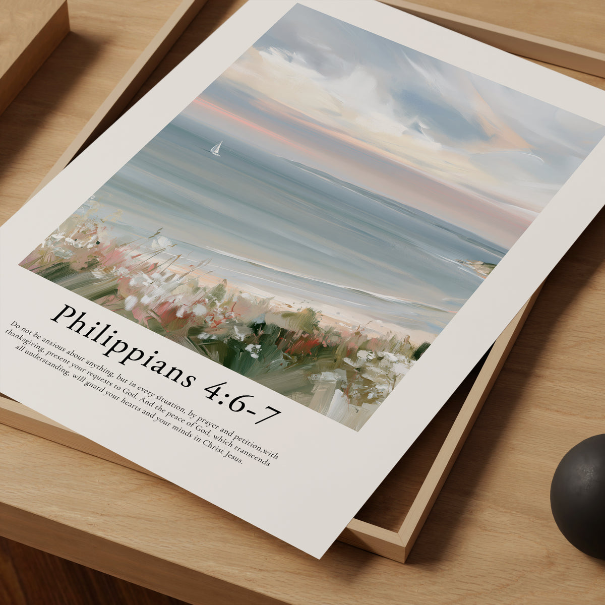 Philippians 4:6-7 Contemporary Christian Wall Art | Contemporary