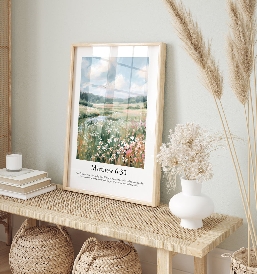 Matthew 6:30 Contemporary Christian Wall Art | Portrait