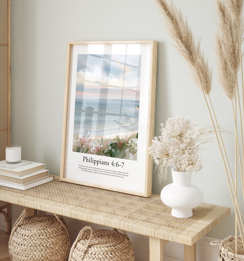 Philippians 4:6-7 Contemporary Christian Wall Art | Contemporary