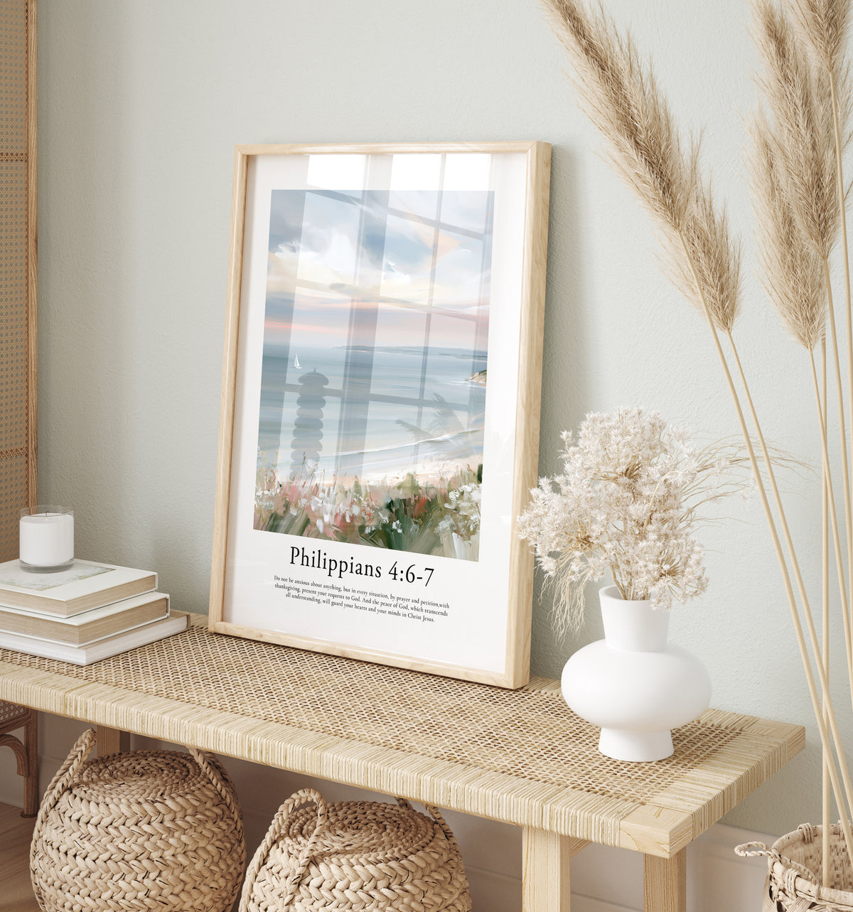 Philippians 4:6-7 Contemporary Christian Wall Art | Contemporary