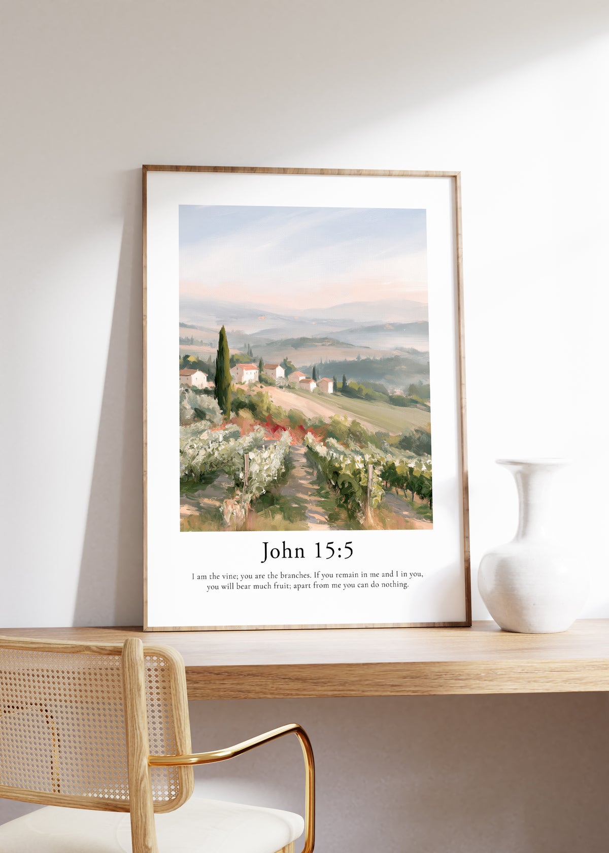 John 15:5 Contemporary Christian Wall Art | Portrait