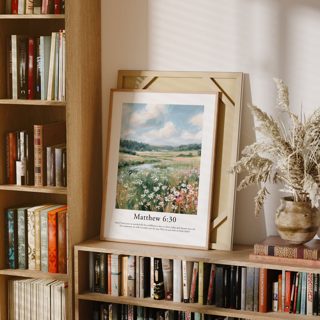 Matthew 6:30 Contemporary Christian Wall Art | Portrait