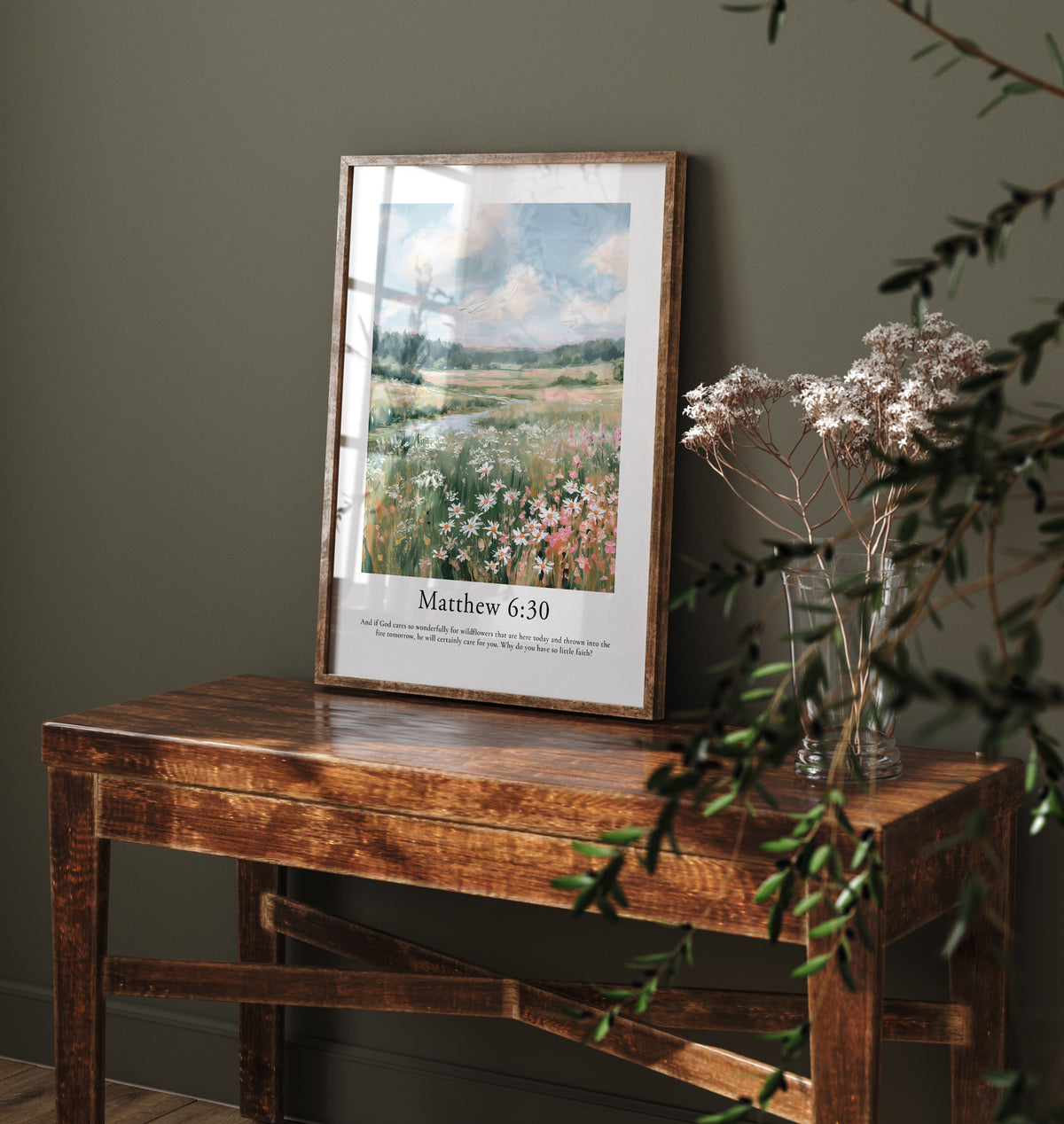 Matthew 6:30 Contemporary Christian Wall Art | Portrait