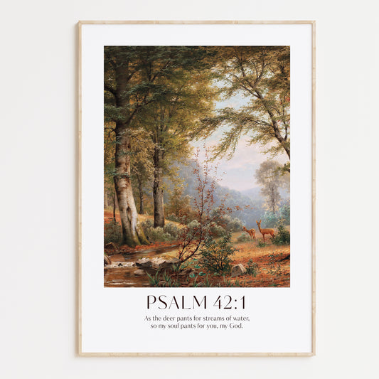I lift my eyes up to the mountains-Psalm 42:1-Thanksgiving Christian Home Decor-Vintage. High quality Framed Wall Art. Seasonal Wall Art. 
