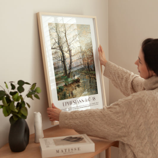 Being Rooted and Established In Love Ephesians 3 Print. High-quality Christian Thanksgiving Seasonal Home Decor. Christian Wall Art Gift.