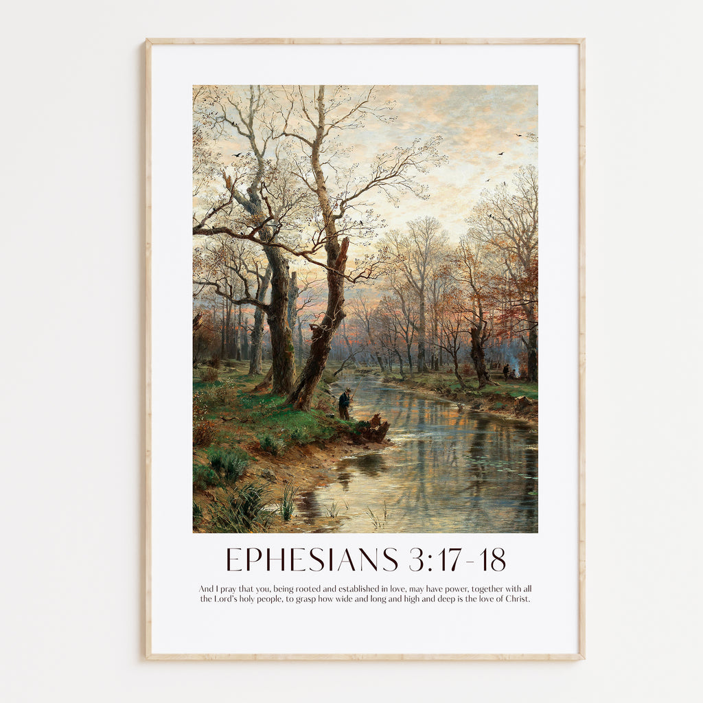 Being Rooted and Established In Love Ephesians 3 Print. High-quality Christian Thanksgiving Seasonal Home Decor. Christian Wall Art Gift.