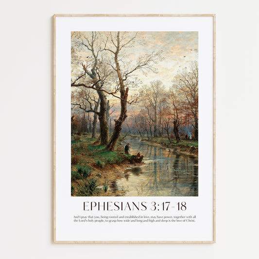 Being Rooted and Established In Love Ephesians 3 Print. High-quality Christian Thanksgiving Seasonal Home Decor. Christian Wall Art Gift.