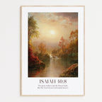 Isaiah 40-8, The grass withers and the flowers fade But the word of our God stands forever Framed Print. High-quality Christian Thanksgiving Seasonal Home Decor. Christian Wall Art Gift.