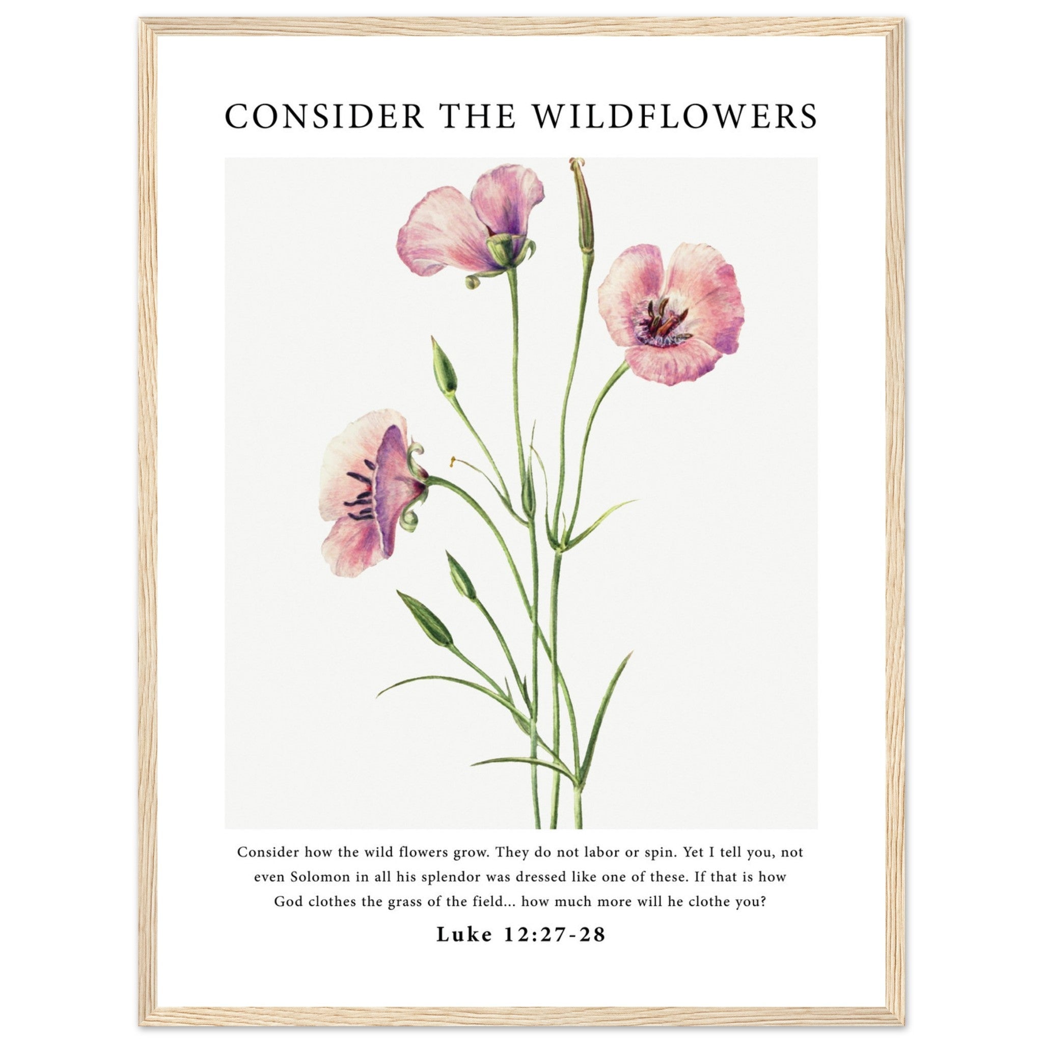 Consider The Wildflowers Print - The Christian Art Company