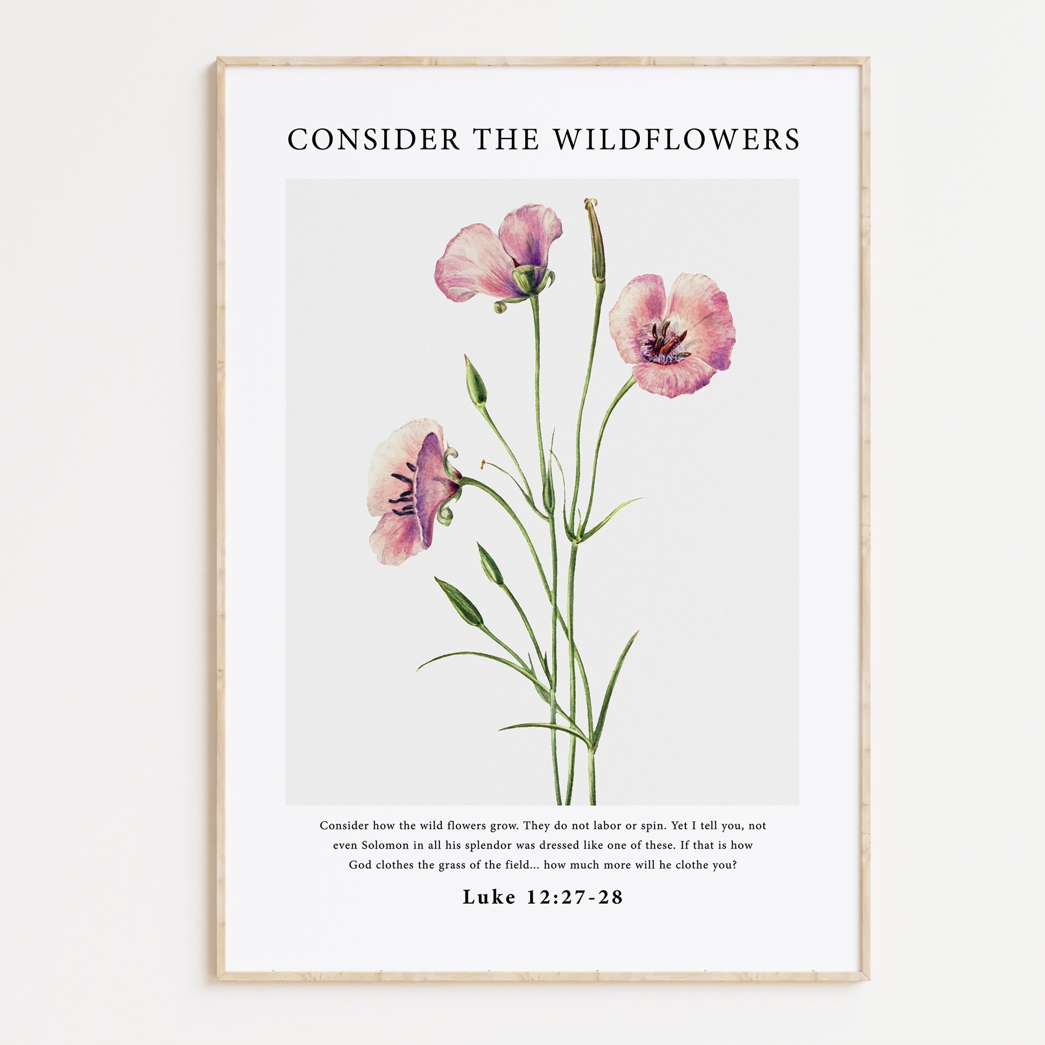 Consider The Wildflowers Print - The Christian Art Company
