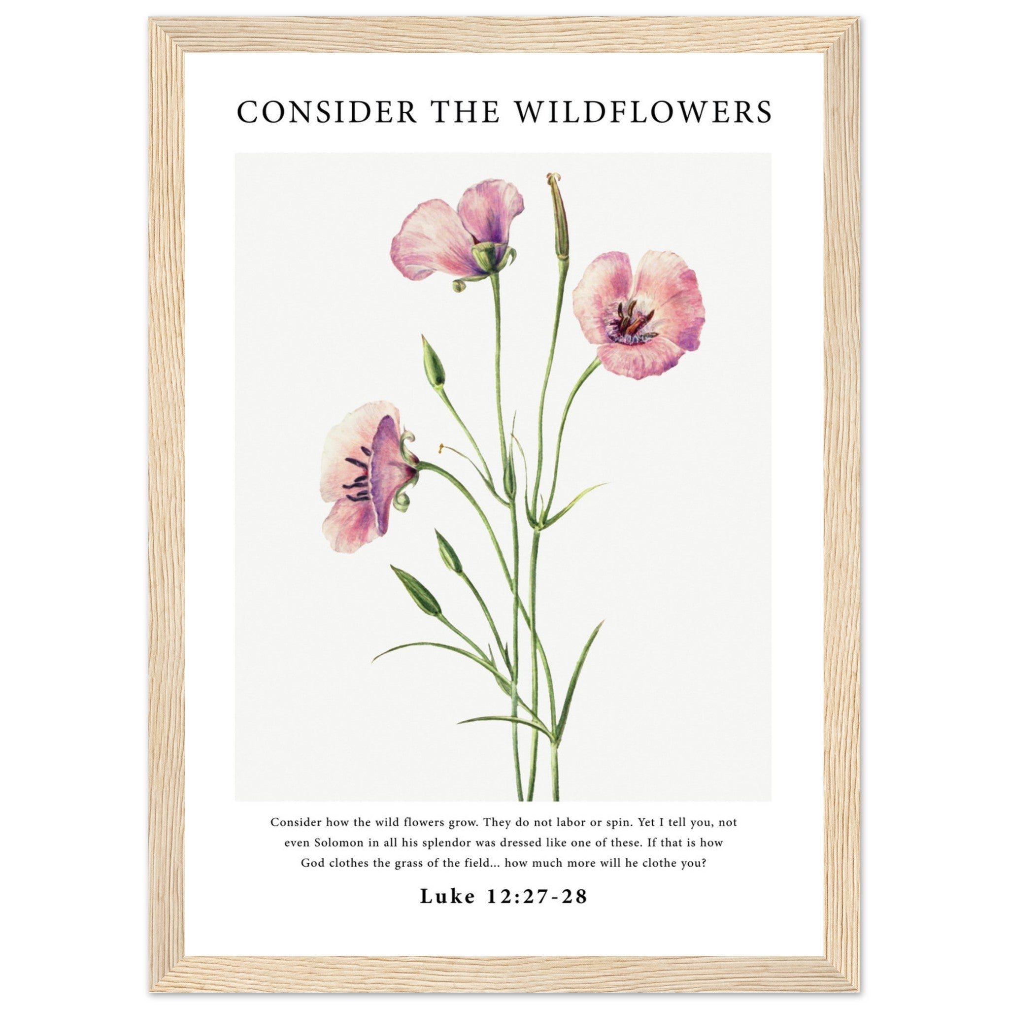 Consider The Wildflowers Print - The Christian Art Company