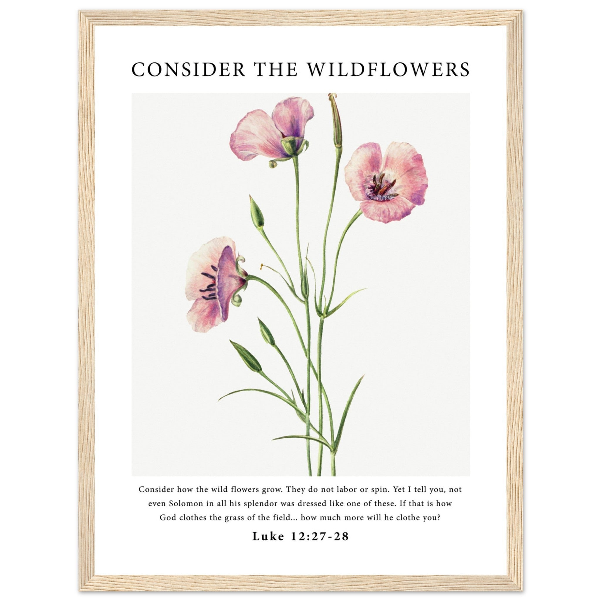 Consider The Wildflowers Print - The Christian Art Company