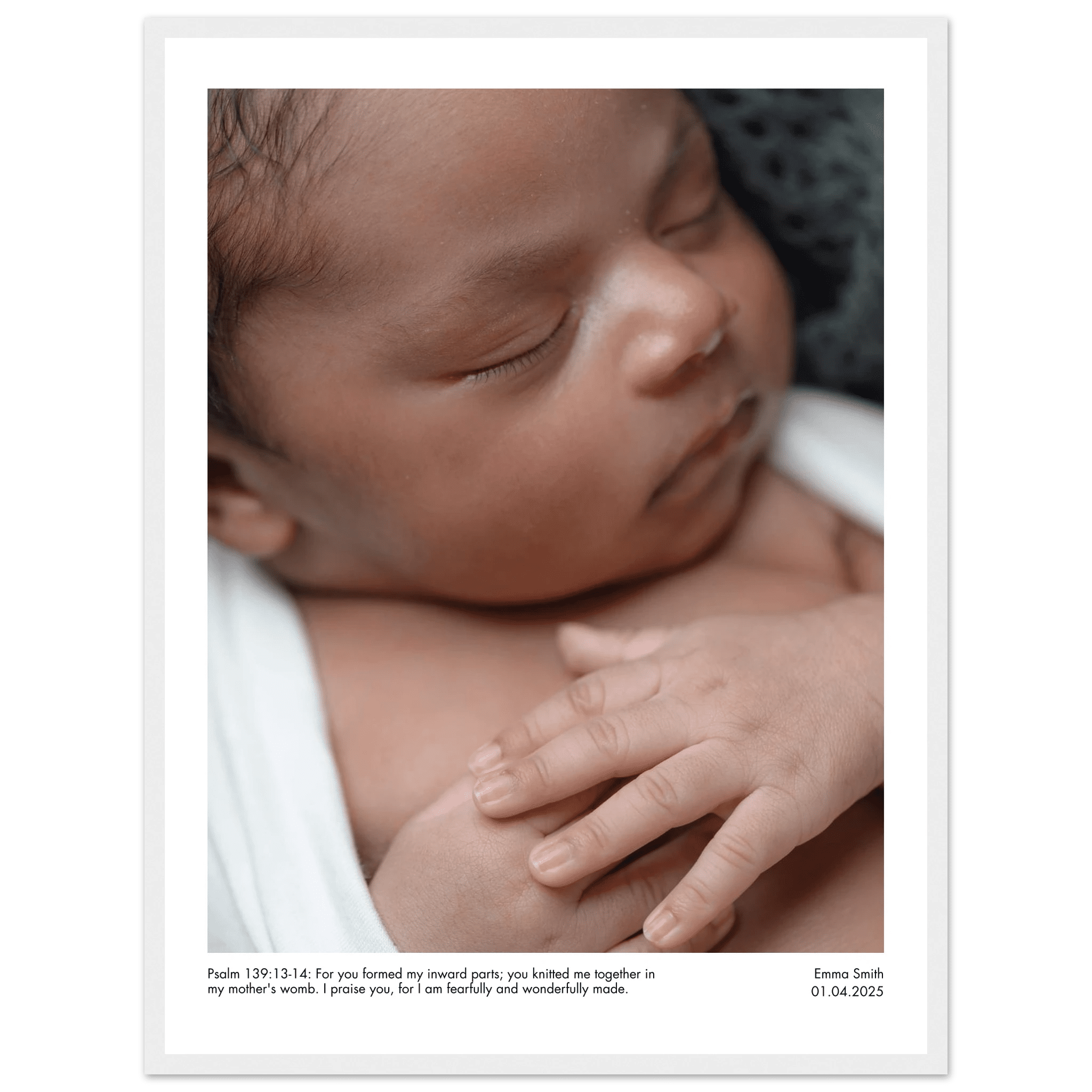 Custom Newborn Print | Psalm 139:14 - The Christian Art Company