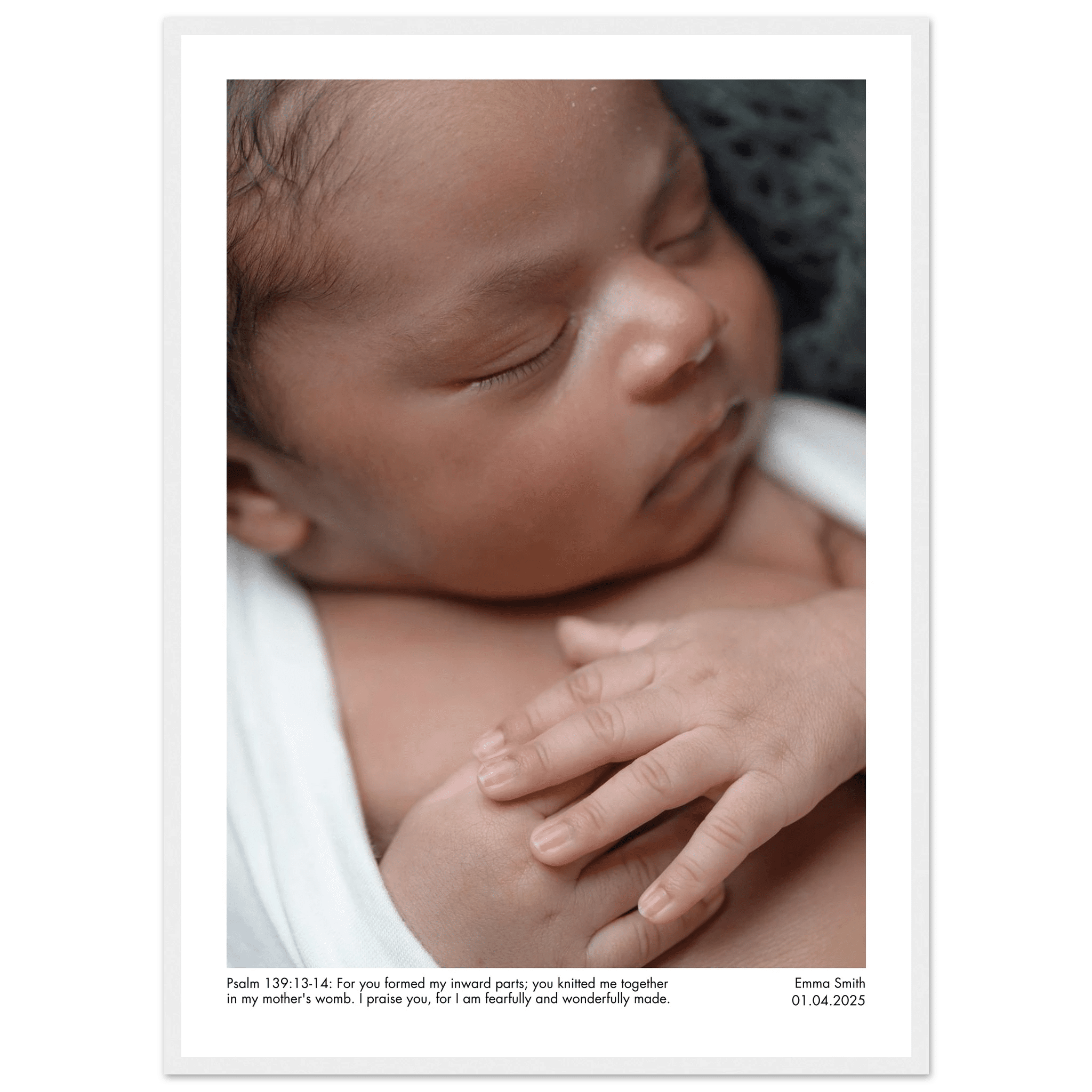 Custom Newborn Print | Psalm 139:14 - The Christian Art Company