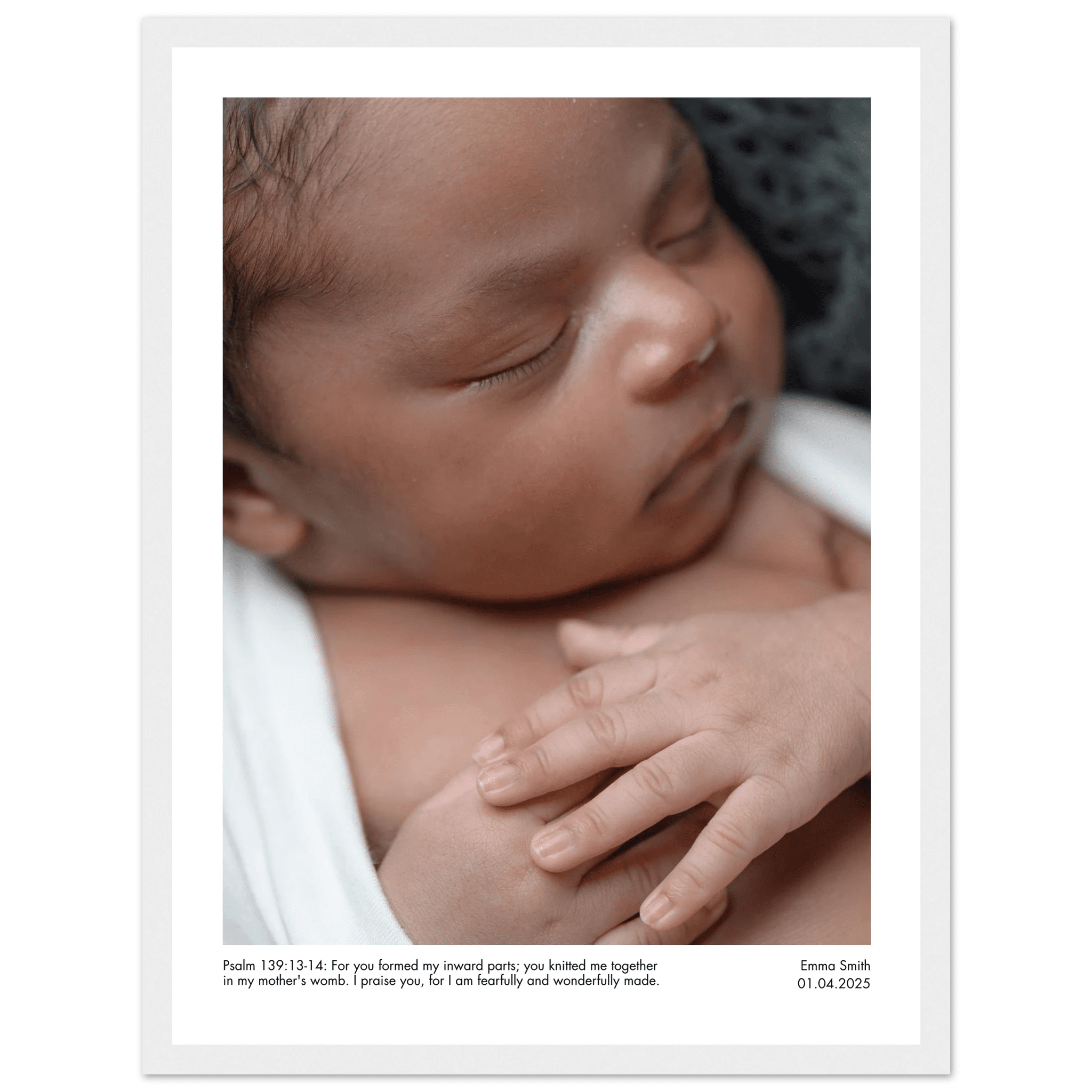 Custom Newborn Print | Psalm 139:14 - The Christian Art Company
