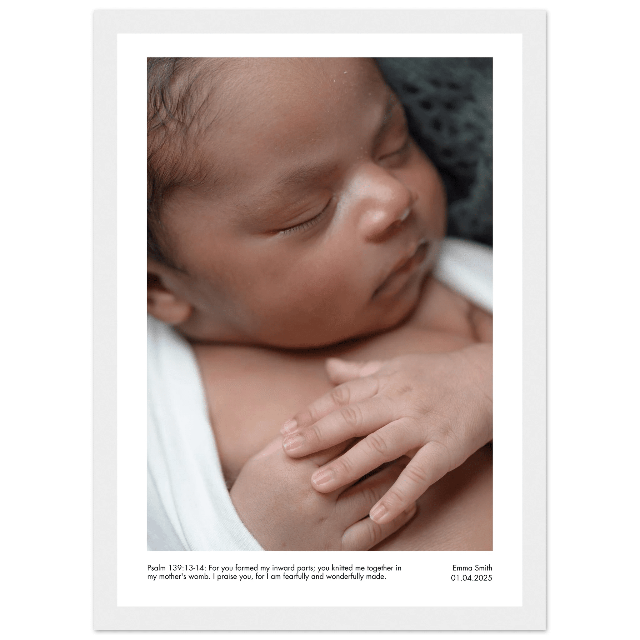 Custom Newborn Print | Psalm 139:14 - The Christian Art Company