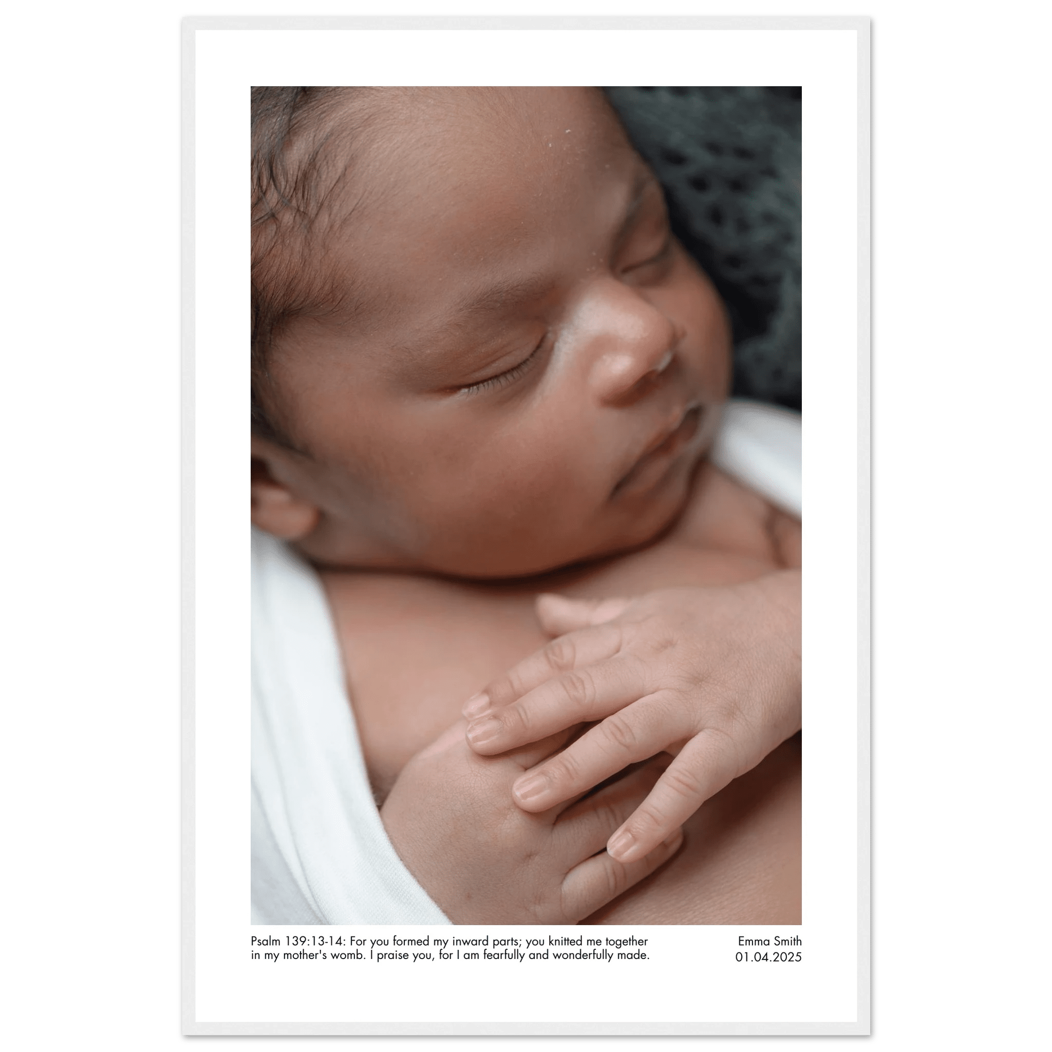 Custom Newborn Print | Psalm 139:14 - The Christian Art Company