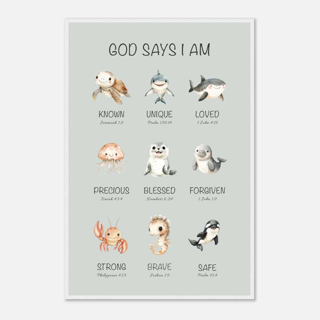 God Says I Am Print | Ocean Animals - The Christian Art Company