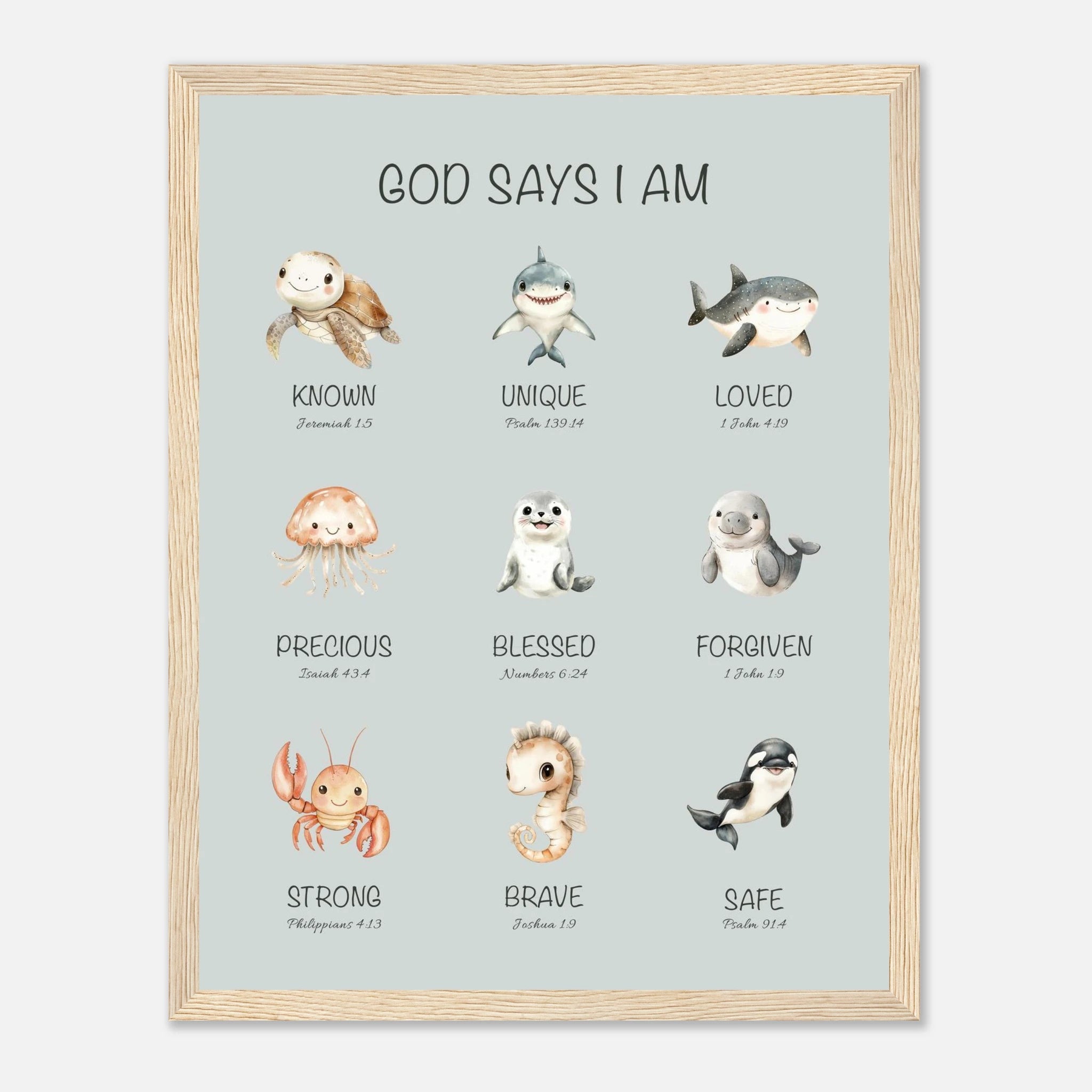 God Says I Am Print | Ocean Animals - The Christian Art Company