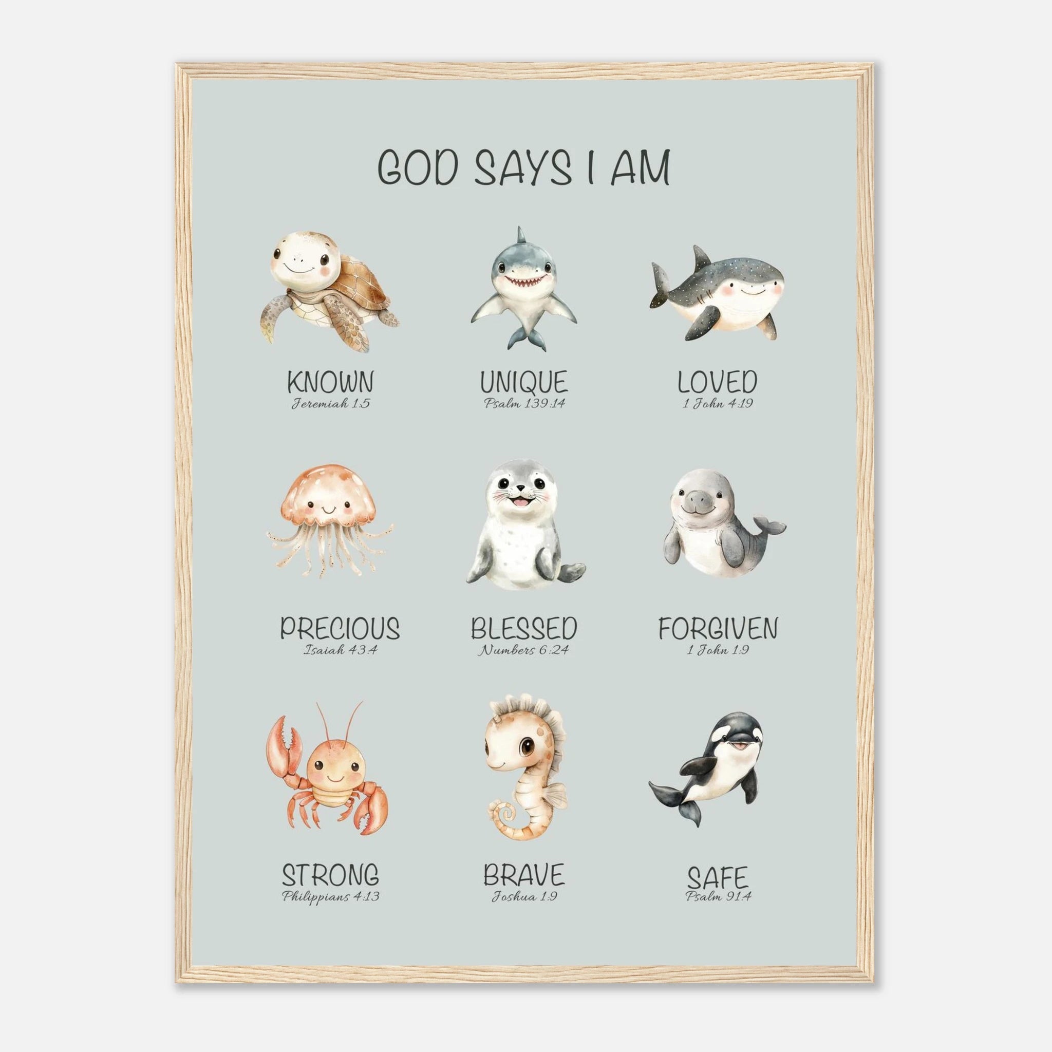 God Says I Am Print | Ocean Animals - The Christian Art Company