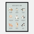 God Says I Am Print | Ocean Animals - The Christian Art Company