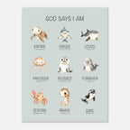 God Says I Am Print | Ocean Animals - The Christian Art Company
