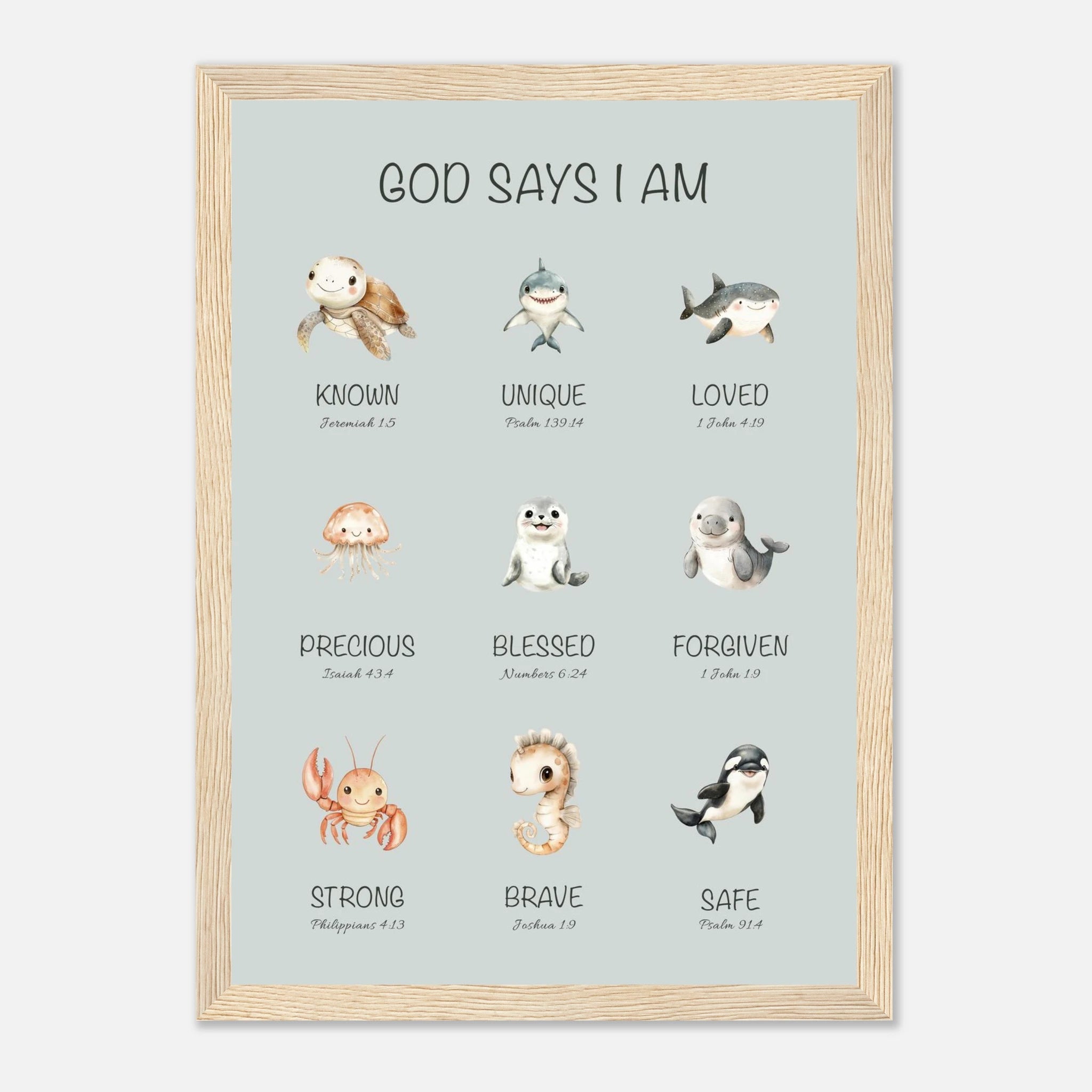 God Says I Am Print | Ocean Animals - The Christian Art Company