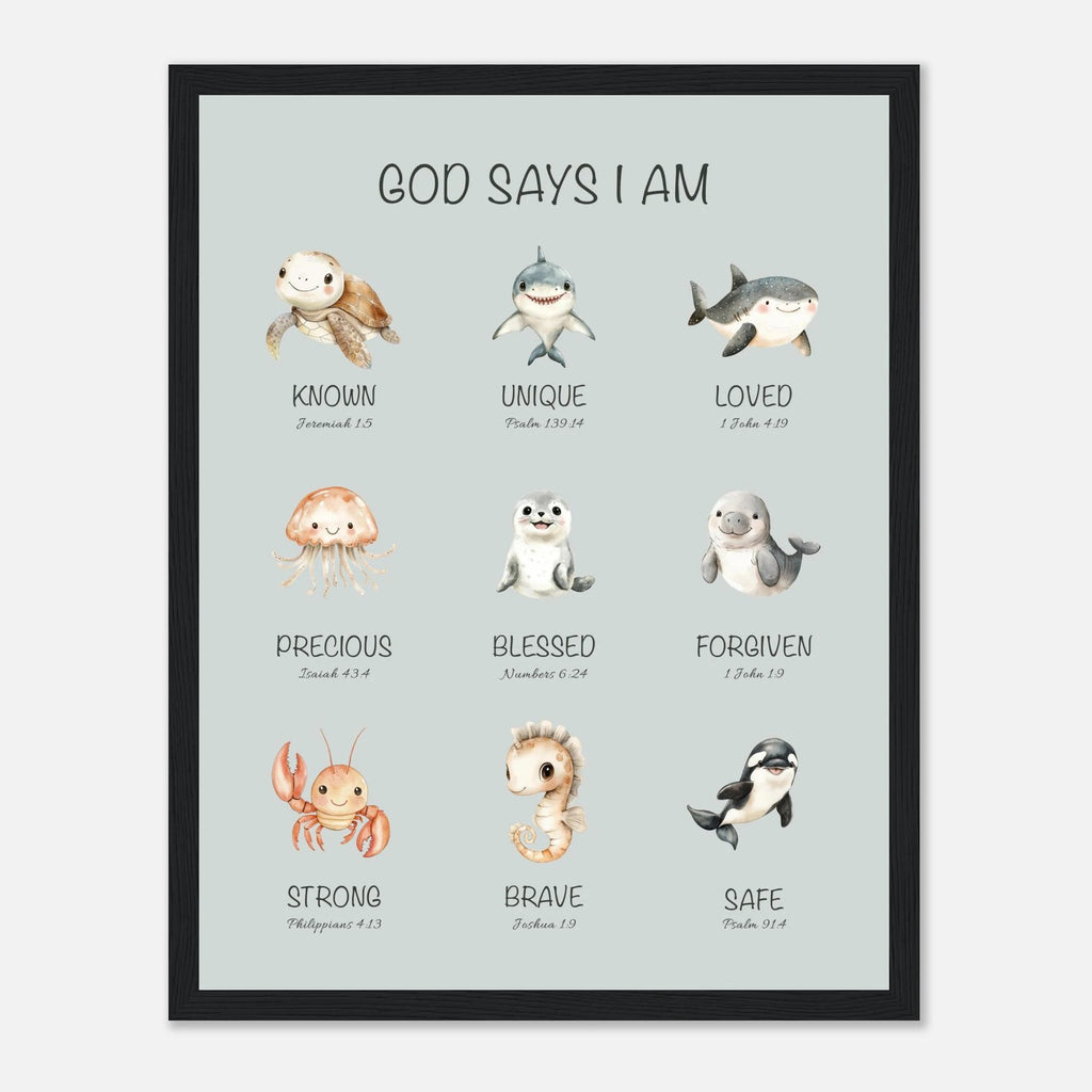God Says I Am Print | Ocean Animals - The Christian Art Company