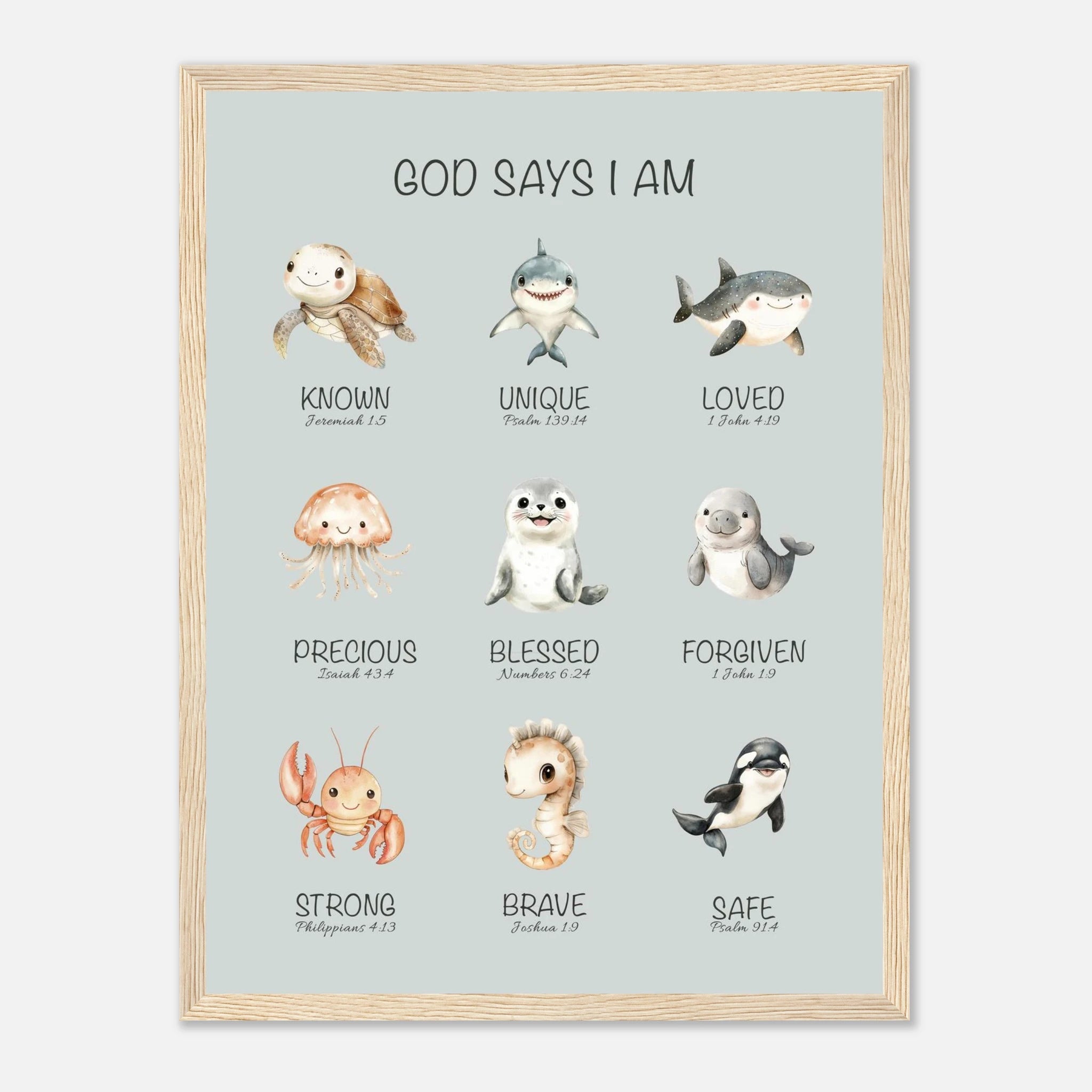 God Says I Am Print | Ocean Animals - The Christian Art Company
