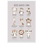 God Says I Am Print | Safari Animals - The Christian Art Company