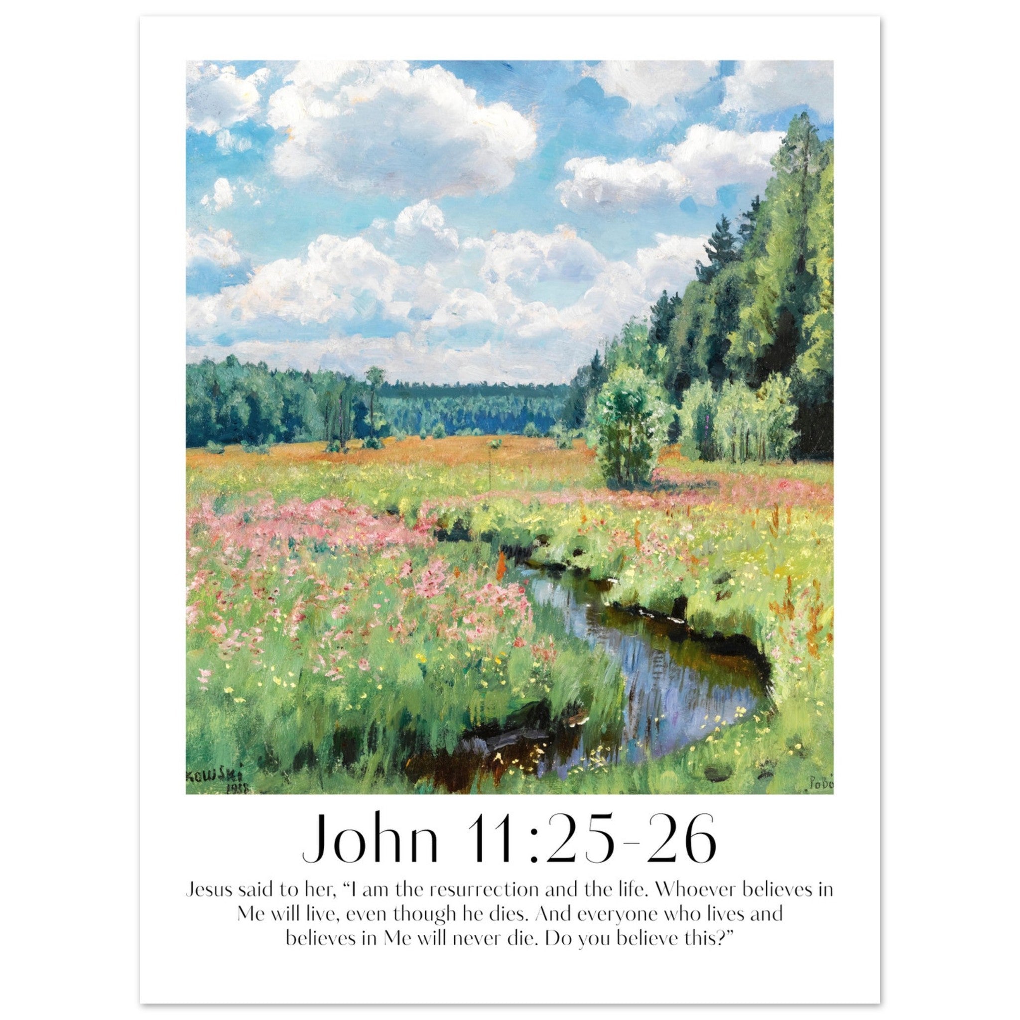 John 11:25-26 Print - The Christian Art Company