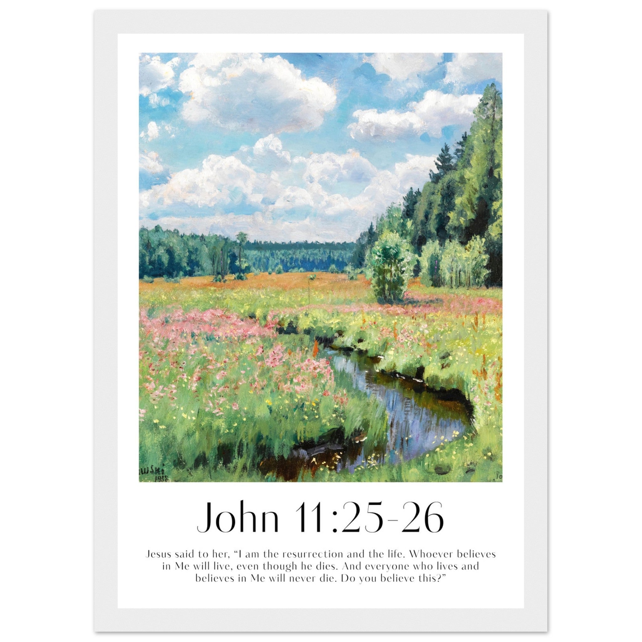 John 11:25-26 Print - The Christian Art Company