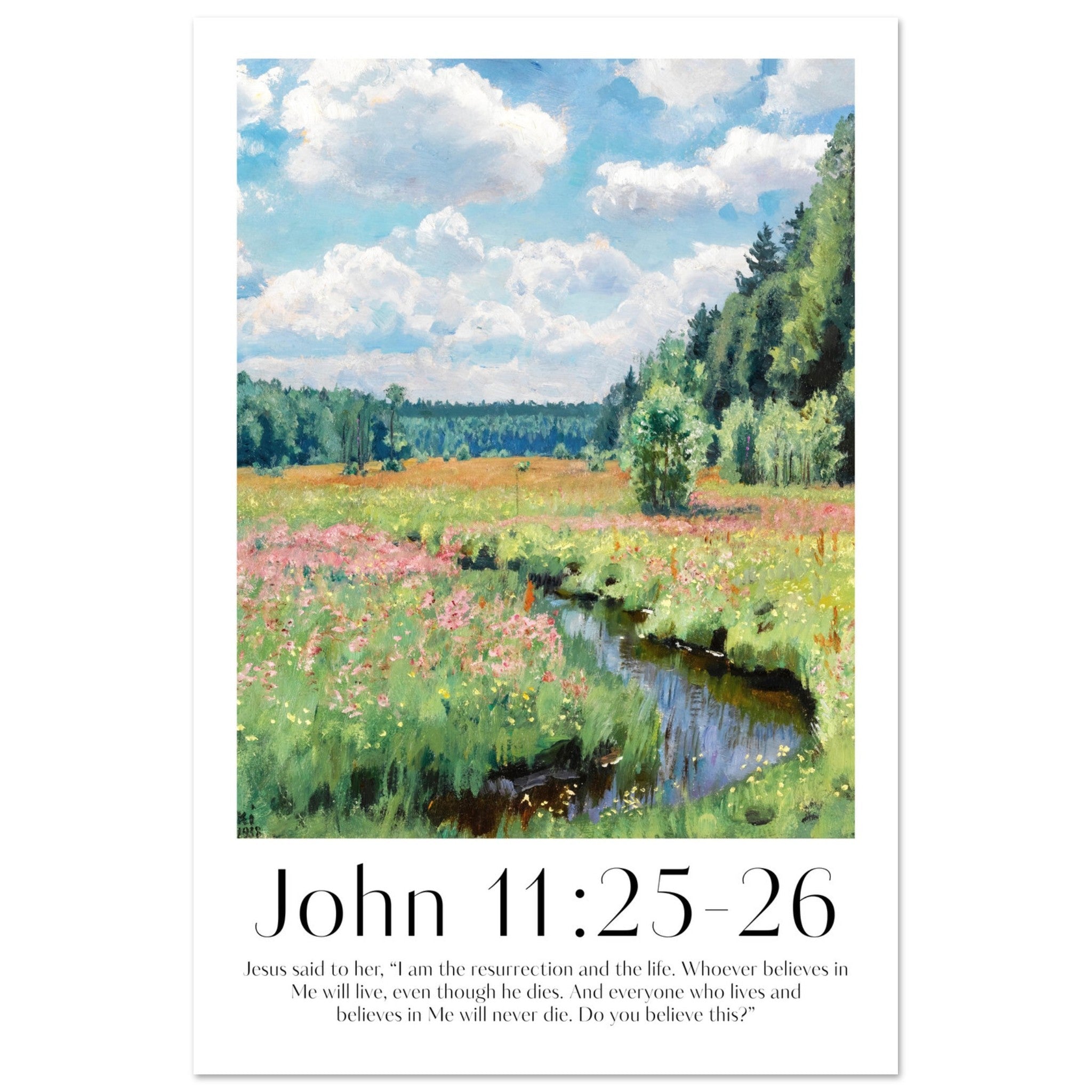 John 11:25-26 Print - The Christian Art Company
