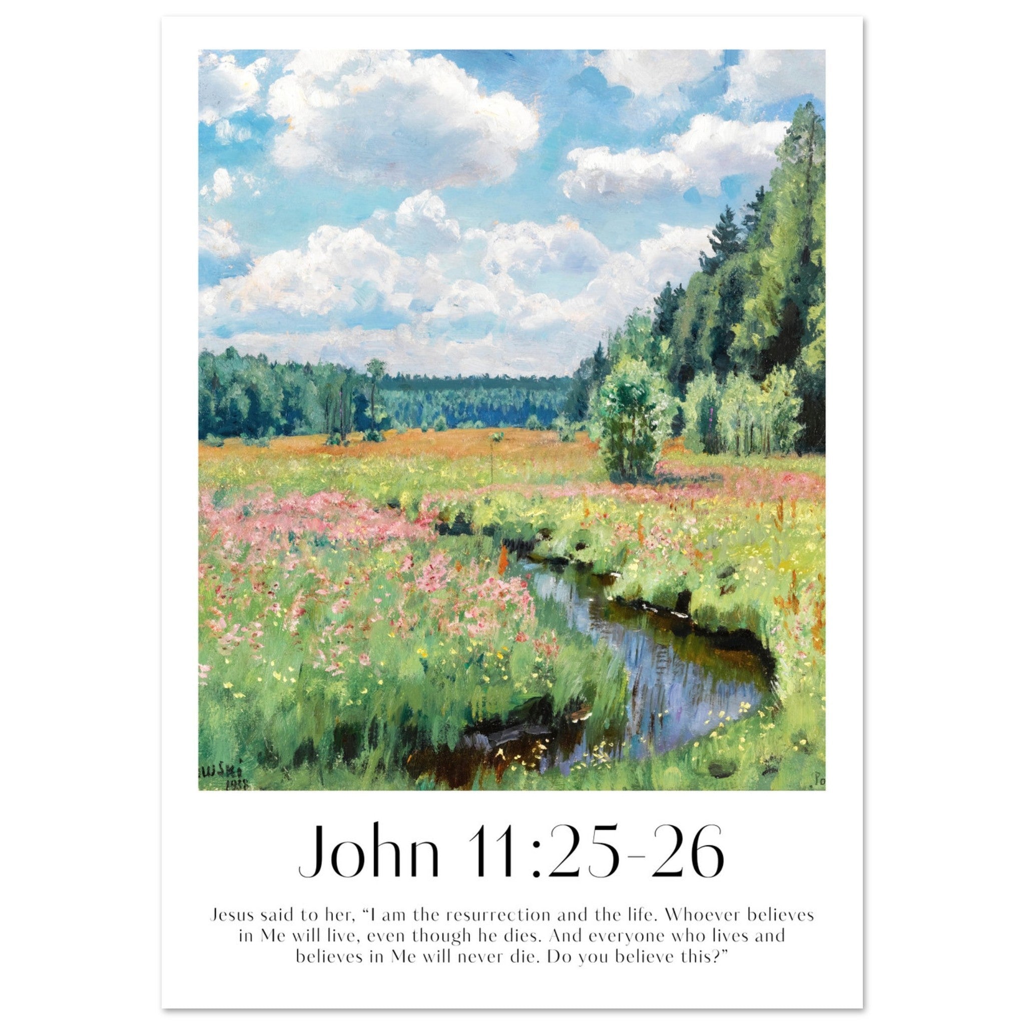 John 11:25-26 Print - The Christian Art Company