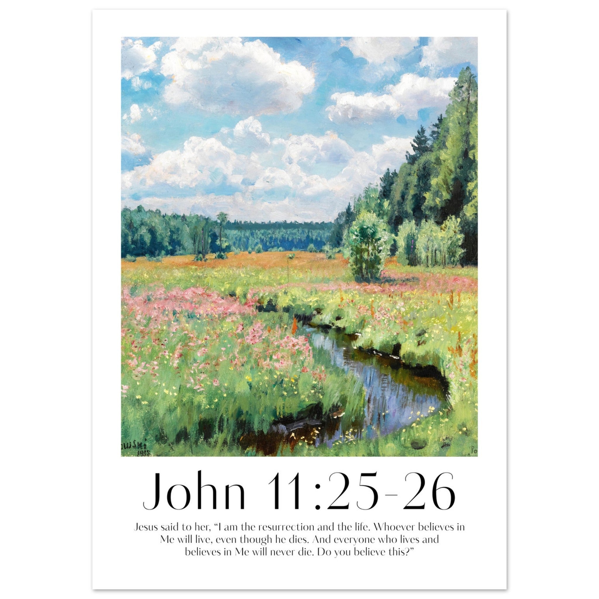 John 11:25-26 Print - The Christian Art Company