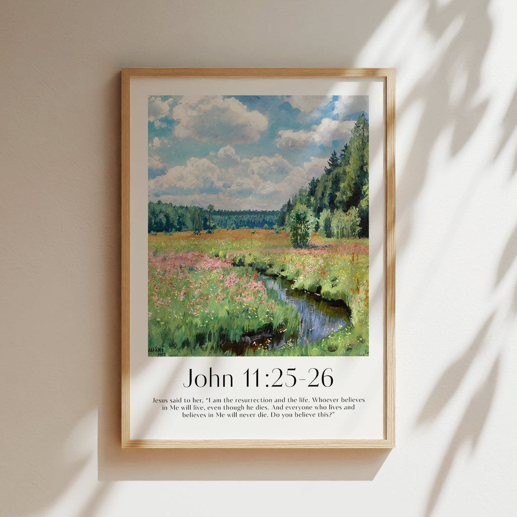 John 11:25-26 Print - The Christian Art Company