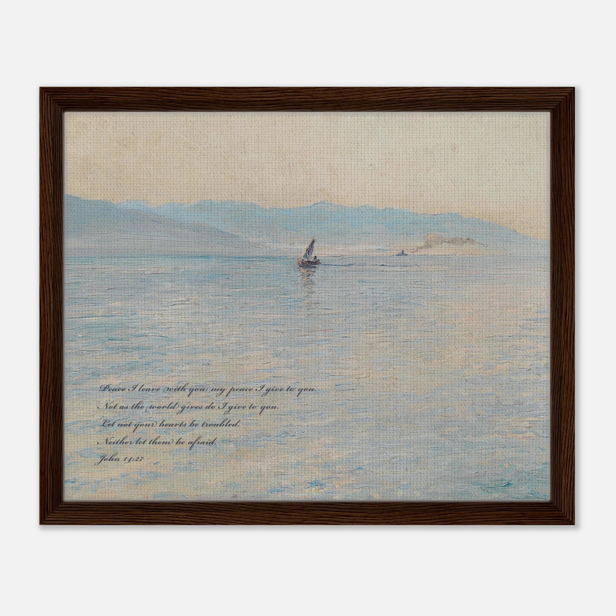 John 14:27 | Framed Canvas - The Christian Art Company