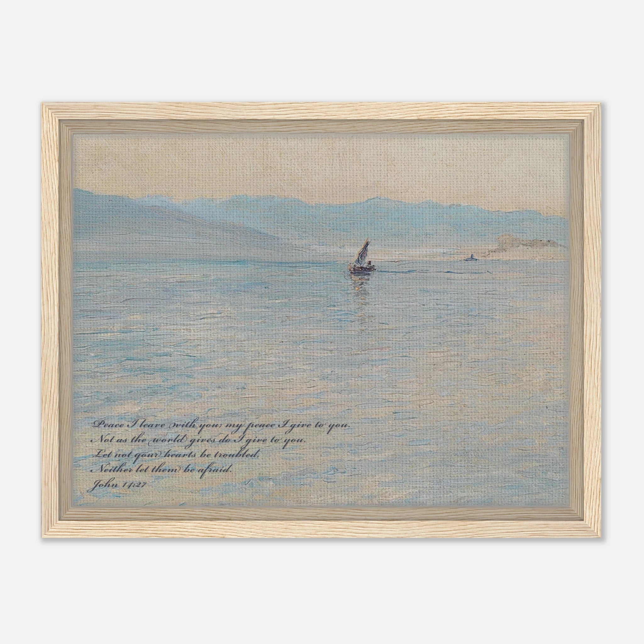 John 14:27 | Framed Canvas - The Christian Art Company