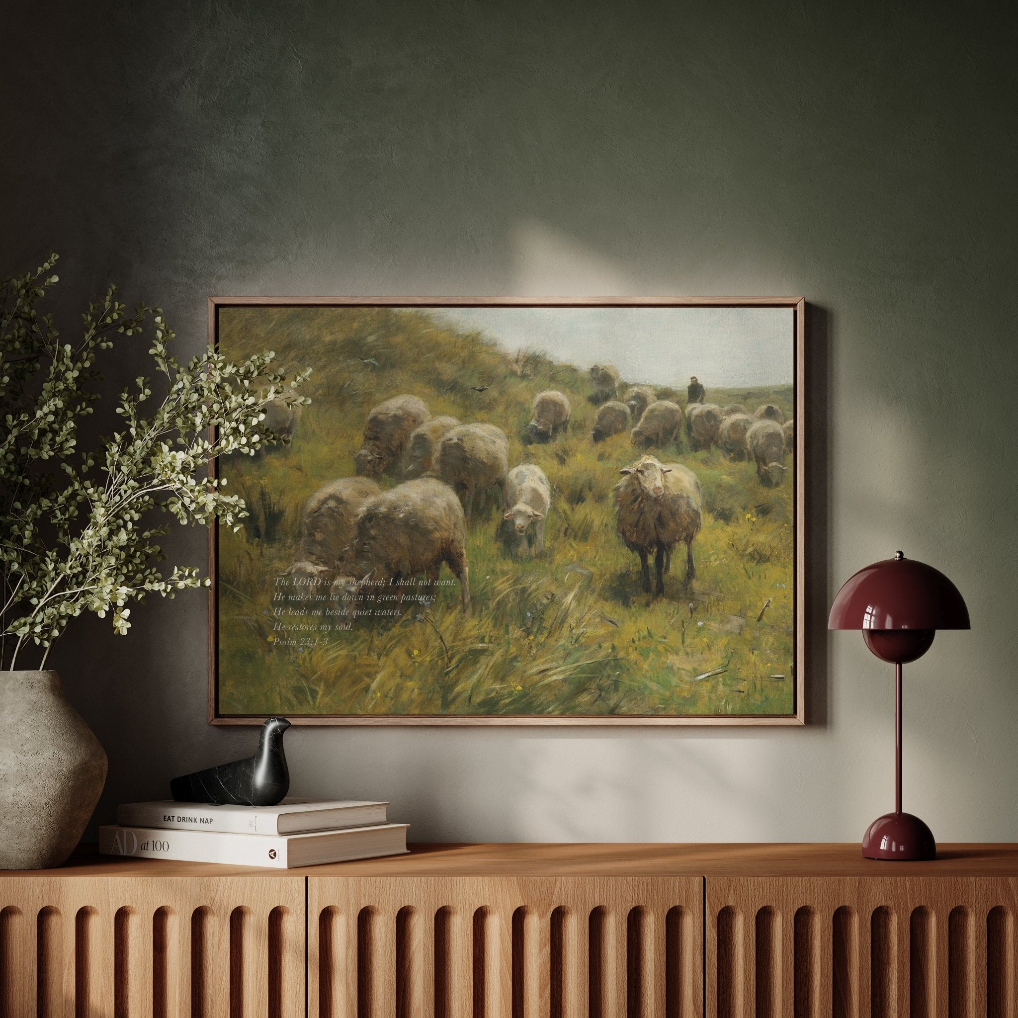 Psalm 23:1-3 | Framed Canvas - The Christian Art Company