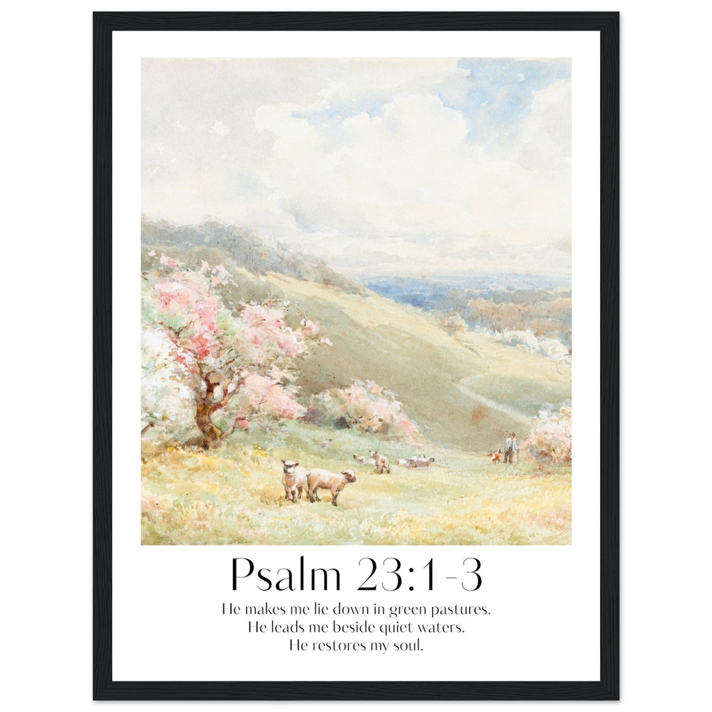 Psalm 23:1-3 Print - The Christian Art Company